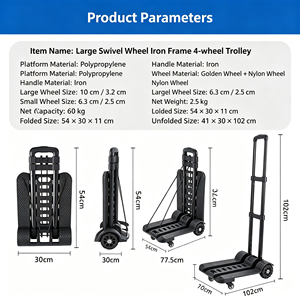 Platform Hand Cart Wide Deck 500 Lb Capacity Cushion Grip Rocker Plate Heavy Duty Folding Platform Truck Heavy Duty Cart - Product Image 6