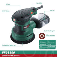 Lijadora Orbital Aleatoria Eléctrica de 300W en Oferta para Lijado de Madera y Metal para Uso Industrial y Bricolaje, 230V