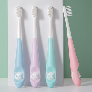 Children's Toothbrush Soft Bristle Manual For Kids Age 3-12 With <b>Cute</b> <b>Bear</b> Design Multicolor Options - Product Image 1