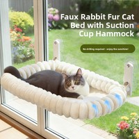 Hamac de fenêtre pour chat en bois pliable, lit suspendu avec ventouses, siège en peluche, intérieur, imperméable, respirant, amovible et lavable