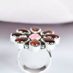 Handmade Amber Sterling Silver <b>Adjustable</b> <b>Ring</b> Natural Amber Gemstone Jewelry for Women Wholesale - Product Image 5