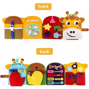 Nouveau style, livre d'activités pour bébé unisexe en feutre coloré, doux, silencieux, en forme <span class=keywords><strong>de</strong></span> girafe, animal occupé, 100 pièces, Montessori, développement <span class=keywords><strong>de</strong></span> l'intelligence - Product Image 5