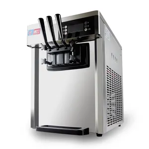 Ice Maker Snack Machine Table Soft Serve Ice Cream Machine prezzo all'ingrosso misto 2 + 1 custodia in legno acciaio inossidabile per uso alimentare 7L * 2