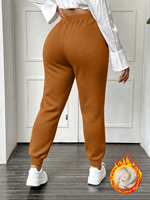 Pantalon de jogging d'hiver chaud pour femme, doublé polaire, avec cordon de serrage, taille élastique, coupe ample, avec poches