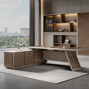 Meubles de <span class=keywords><strong>bureau</strong></span> de direction modernes de luxe en forme de L, table de direction, <span class=keywords><strong>bureau</strong></span> de PDG, <span class=keywords><strong>bureau</strong></span> de 2 m, fournitures de <span class=keywords><strong>bureau</strong></span> - Product Image 2