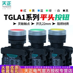 Interrupteur à bouton-poussoir Tengen TGLA1-C01 22mm 2NC 400V AC-15 DC-13 Automatisation industrielle - Product Image 2