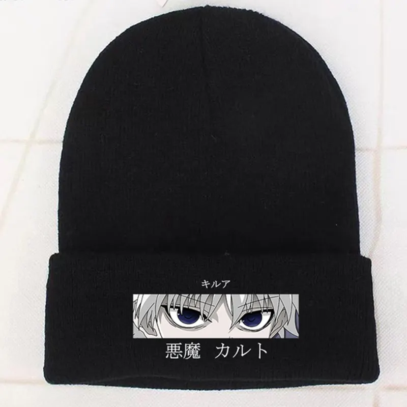 Kış avcısı şapka pamuk örgü şapka Skullies bere şapka Anime japonya açık spor Bonnet Gorro
