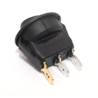 Interruptor de Luz para Automóvil, Interruptor Basculante LED, Soporte de Plástico, 3 Pines, 12 Voltios, Interruptores Redondos de Encendido/Apagado, Control de 12V (Luz Azul)