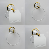Vente flash - Ensemble d'accessoires de salle de bain en céramique de haute qualité au design européen luxueux avec distributeur de savon inclus pour hôtel et cuisine