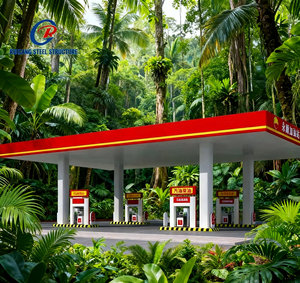 S-Personalizar Marco de estación de gasolina de acero inoxidable Señal de pilón de acero Cobertizo de estructura de acero - Product Image 4
