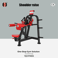 Machine à soulever les épaules à charge libre en acier, avec système de sécurité indépendant pour le levage des bras, support assis et poteaux de poids latéraux, pour usage commercial et professionnel