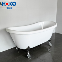 Baignoire autoportante en acrylique blanc de 1,7 m de conception européenne avec drain pour adultes, idéale pour les hôtels et salles de bain