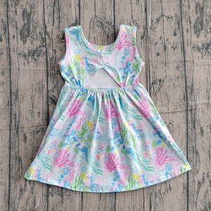 Précommande MOQ 5 Robes d'été pour filles à nœuds, imprimées, en Spandex/Coton Biologique, style Halloween, douces et tendance, prix usine de gros - Product Image 2