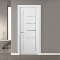 Panneau de porte prémonté en bois PVC design moderne pour maisons intérieur pour bureau pour toilette salle de bain avec poignée prix