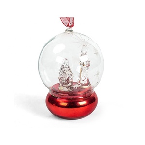 Personalizzato in resina figura albero di natale modello di vetro acrilico globo ornamento acqua globo di neve con la luce per le decorazioni regalo di festa - Product Image 3