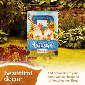 DB Combo Pack Noir 36X16 Support De Jardin 12x18 Décoration D'automne Jardin Automne Bénédictions Gnomes Citrouilles En Polyester Durable - Product Image 6