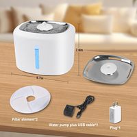 Fontaine à eau moderne pour chat et chien OUMAN OEM/ODM, 2,5 L, en plastique, ultra silencieuse, distributeur automatique, fenêtre visuelle, alimentation par batterie USB