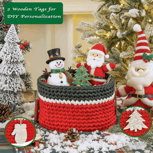 Cestas de Almacenamiento Vacías de Navidad a Precio Económico, Cesta de Navidad Tejida de Cuerda de Algodón para Regalo de Bebé - Product Image 4