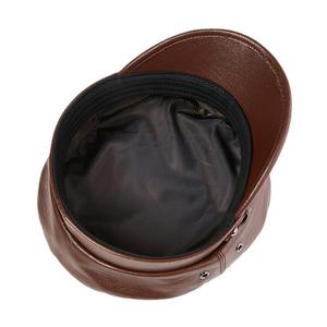 Otoño e invierno Europa América Ancianos de mediana edad Motocicleta Hombres Cuero Rock Pirate Hat Captain's Outdo - Product Image 5