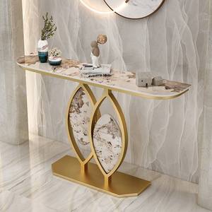 Console d'entrée de style italien, luxe léger, moderne <span class=keywords><strong>et</strong></span> minimaliste, avec plateau en marbre <span class=keywords><strong>et</strong></span> structure en métal, multifonctionnelle pour hall d'entrée - Product Image 2