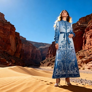 Nouvelle robe Abaya en polyester imprimé de luxe pour femmes musulmanes, robe élégante sur mesure avec tissu de haute qualité - Product Image 1