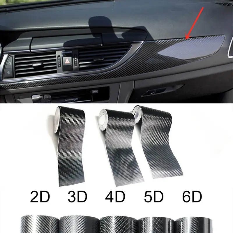 2D 3D 4D 5D 6D Carbon Fiber DIY Car Stickers Vinyl Wrap Film Anti Scratch Protection Tape Waterproof Decorative Film black