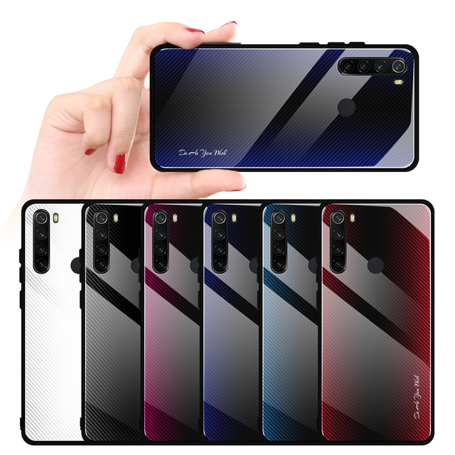Factory Price Luxury TPU Bumper Tempered Glass Back Cover Mobile Phone Case for Xiaomi for Redmi Note 8 Note8 Pro 8Pro