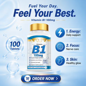 DUOZI Vitamine B1 100mg Comprimés 100 unités Soutient le métabolisme énergétique Complément alimentaire - Product Image 2