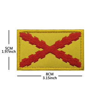 Patchs de drapeau espagnol croix bordeaux 8*5CM brodés à la machine avec attache crochet vente en gros - Product Image 4