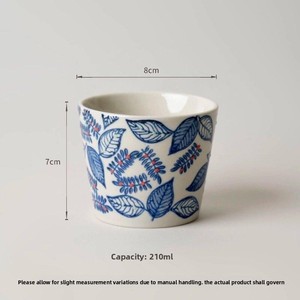 Taza de café vintage pintada a mano con relieve, diseño de hojas retro, taza creativa para latte con boca de cerdo y motivos de amor. - Product Image 5