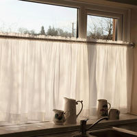 Voilage personnalisable VB en gaze légère translucide avec motif, ignifuge, techniques de tissage, pour usage en café
