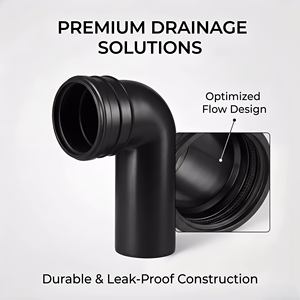 Coudière de drainage <span class=keywords><strong>WC</strong></span> murale universelle en PEHD haute densité pour salle de bain moderne, raccordement de chasse d'eau étanche - Product Image 5