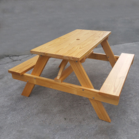 Juego de mesa y silla de pícnic de gran oferta, juego de comedor al aire libre de madera maciza de teca, estilo rústico para proyectos de Villa Resort Hotel