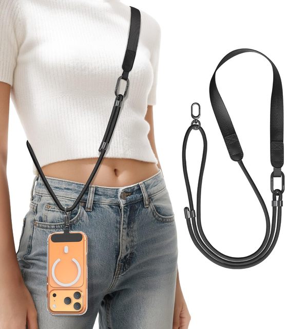 Adjustable Phone Lanyard Crossbody Strap With Carabiner Multi Functional Neck Strap for Keys Wallet Mobile Phone