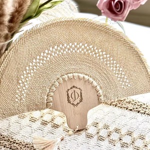 Abanico de Paja Tejido a Mano Personalizable para Souvenirs Elegantes de Fiesta y Boda, Recuerdos para Invitados y Novedades Únicas para Damas de Honor - Product Image 5