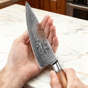 Cuchillo de Cocina Japonés de Alta Calidad, Estilo Nuevo, Acero Damasco VG-10 de <span class=keywords><strong>8</strong></span> Pulgadas, con Mango de Madera para el Hogar y la Cocina - Product Image 5