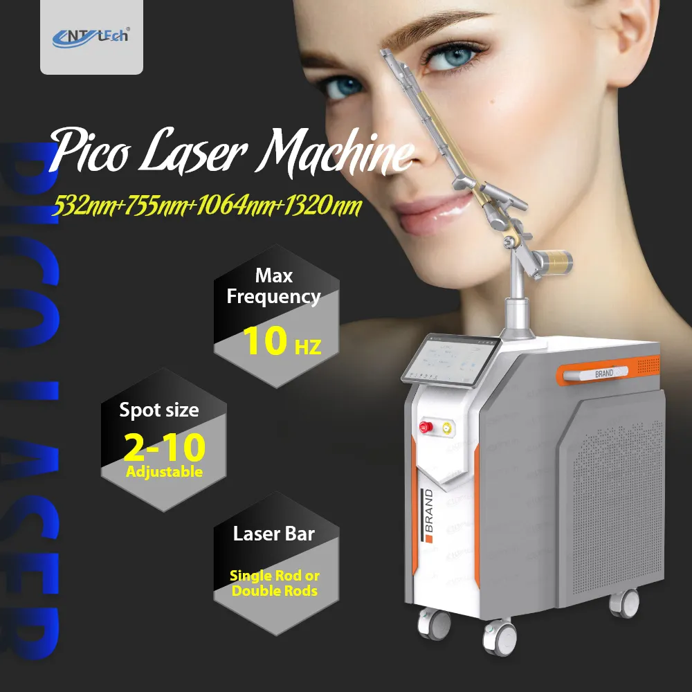 신기술 1064 nm 755nm 532nm 피코 Q 스위치 앤 야그 레이저 피코 레이저 문신 제거 기계 가격 피코 초 레이저