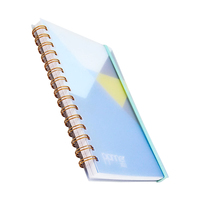 Couverture en PP givré pour agenda hebdomadaire 2022, couverture en plastique pour carnet à spirales avec poche, bande élastique, onglets de 12 mois