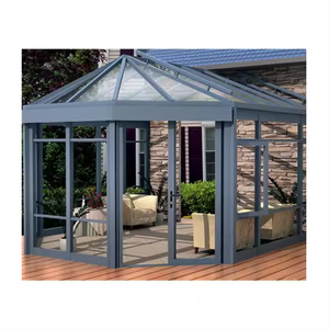 Stile moderno soleggiata in lega di alluminio <span class=keywords><strong>casa</strong></span> di vetro per Villa giardino esterno conservatorio alta trasmittanza della luce poligono personalizzato - Product Image 6