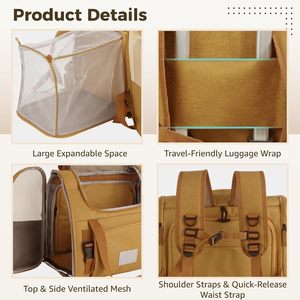 <b>Pet</b> <b>Backpack</b> <b>Carrier</b> for Small Dogs Puppies Breathable Collapsible Eco-friendly Polyester Zipper 10kg Capacity Fashion Portable - Product Image 5