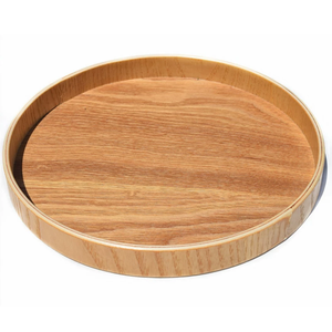 Bandeja de barra de madera vintage multifuncional de tamaño personalizado bandeja de servicio de comida decorativa de estilo redondo para mesa de comedor de cocina - Product Image 1