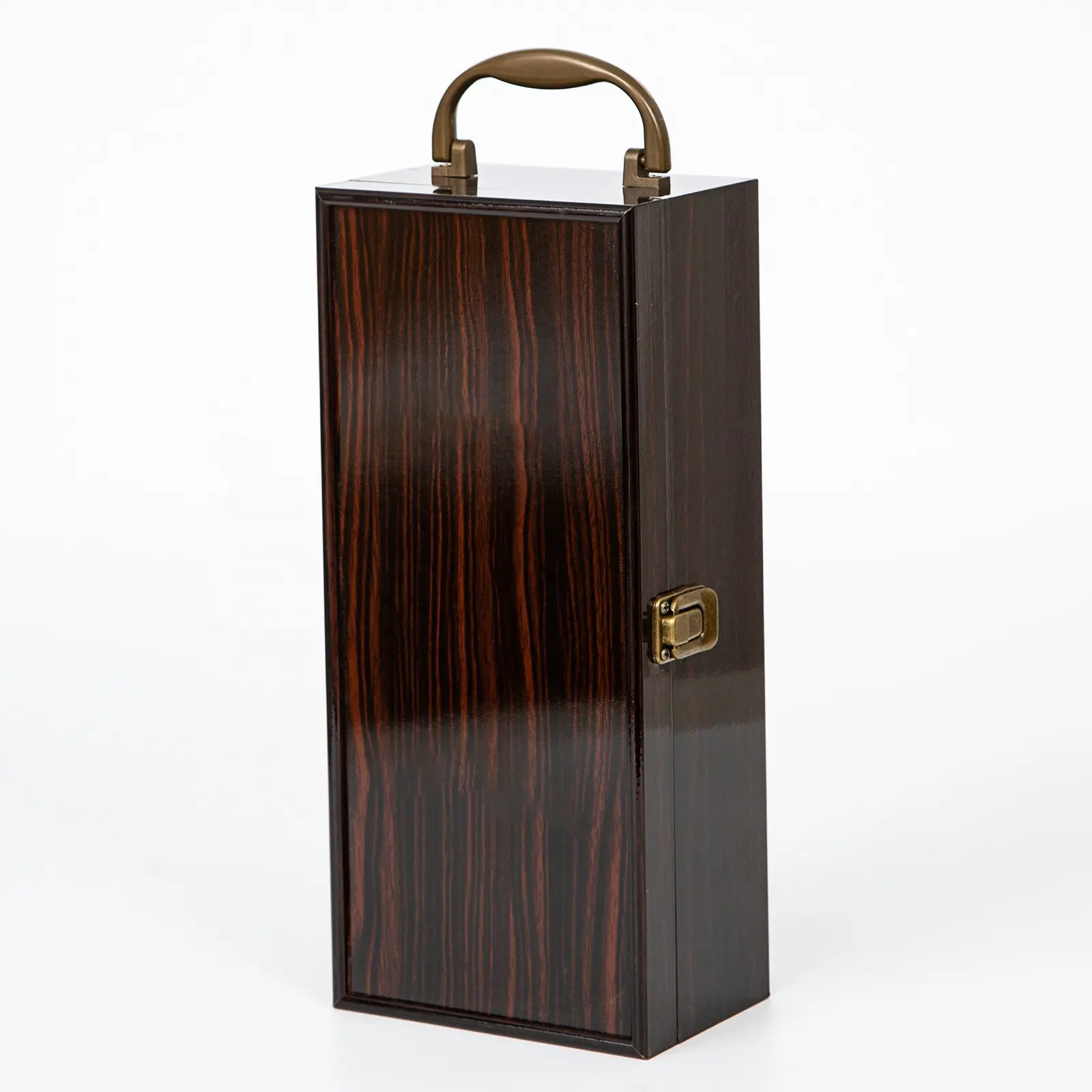 Custom alta finitura lucida scatola di imballaggio in legno per bottiglia di vino scatola regalo di legno per scatola di vino legno con manico