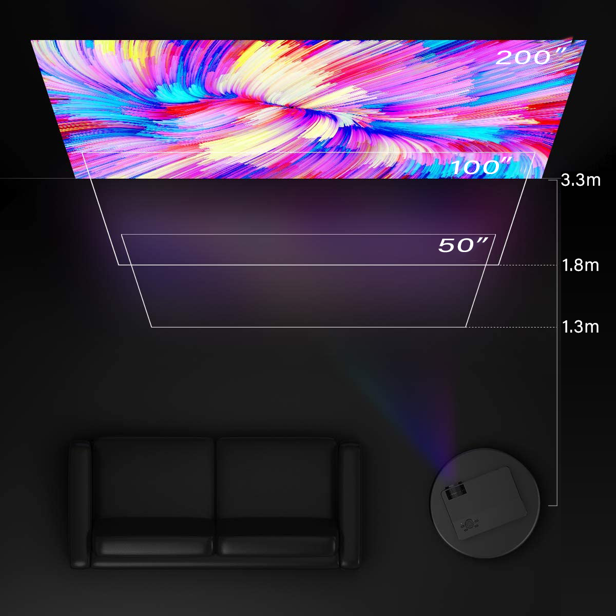 Hot-sell LCD 1080p Projector HTP Full HD 3000lumen High Brightness proyector  with mirroringcast Android home cinema