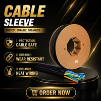 Manchon de câble tressé extensible en PET, protection flexible haute densité pour la gestion des câbles à la maison et au bureau