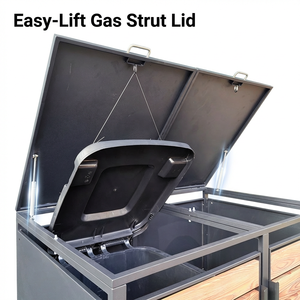 3 Sortings Outdoor Metal <strong>Wheelie</strong> <strong>Bin</strong> <strong>Storage</strong> Shed Open Top Structure with Rolling Lid for Waste <strong>Bins</strong> Management - Product Image 2