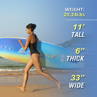 Tabla de Paddle Surf Inflable OEM de Fábrica 11'x33"x6" con Tecnología Drop Stitch DWF, Capacidad de 330lbs, Certificaciones CE ROHS REACH, Gráficos Personalizados