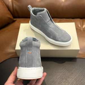 Sepatu pantofel pria, SNEAKER KULIT asli model Italia untuk lelaki - Product Image 5