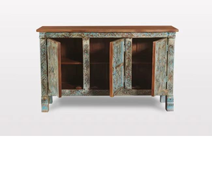 Consola de Comedor de Madera Maciza de Estilo Vintage con Detalles Maestróicamente Tallados y Acabado Pulido Suave que Ofrece Amplio Espacio de Almacenamiento - Product Image 2