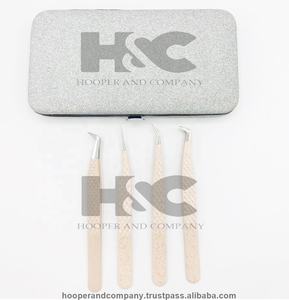 Nouvelles pinces à cils en acier inoxydable couleur pêche en gros, logo personnalisé, pinces à extensions avec emballage durable, vison - Product Image 5