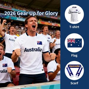 Coupe du Monde de Football 2026 Canada Mexique États-Unis Australie Fans Personnalisé Léger Maille Respirante Séchage Rapide Polyester Écologique - Product Image 1